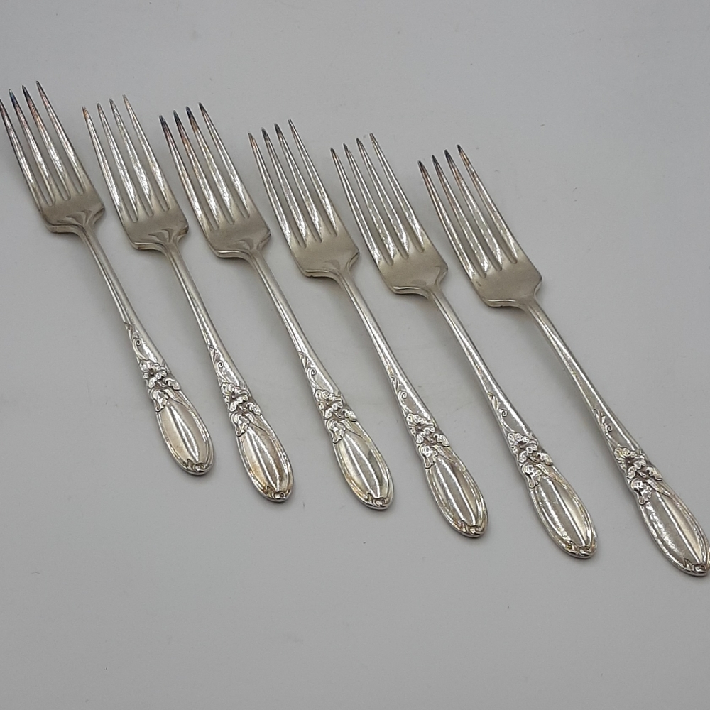 1953 Oneida White Orchid Dinner Fork 7 1/4" Community Silver Plated Flatware